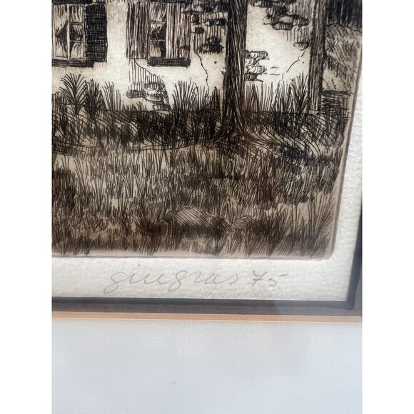 1975 GINGRAS, Gilles Emmanuel "Untitled - Cottage" Etching Signed 42 of 100 - Picture 3 of 8